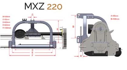 MXZ-240 pro schwerer Schlegelmulcher 240 cm, 1500 g Hammerschlegel
